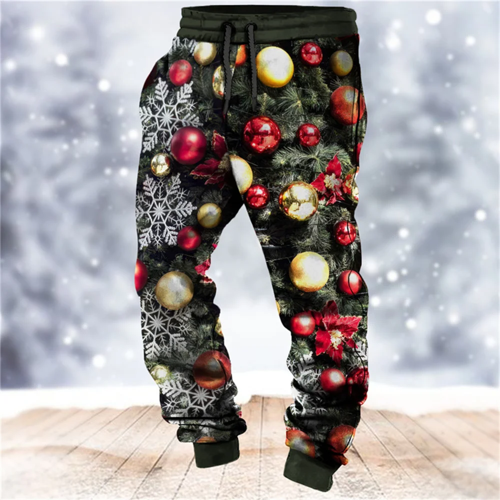 

New Fall Men's Sweatpants, 3D Printed Christmas Pants, Casual Sweatpants, Youth Fashion Pants, Plus Big Size