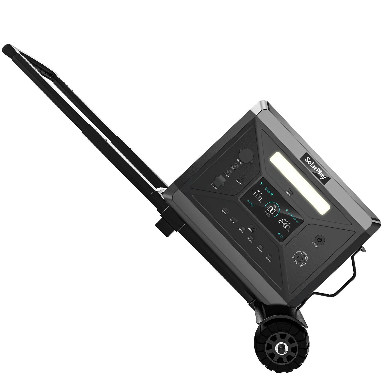 SOLARPLAY Zusammenklappbarer Trolley mit 2-Rädern Tragbarer Generator Kraftwerk Spezialwagen Generatoranhänger für Camping im Freien
