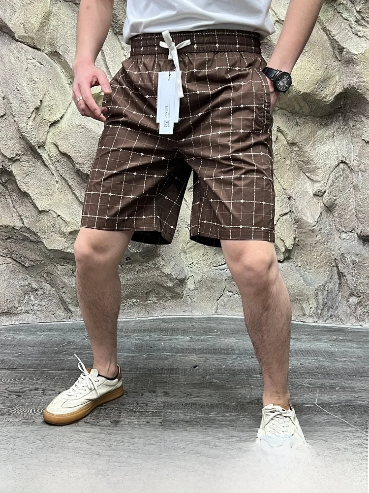 

Мужские уличные брюки в клетку в стиле ретро, новые летние хлопковые дышащие повседневные брюки с талией, свободный крой, прямые брюки