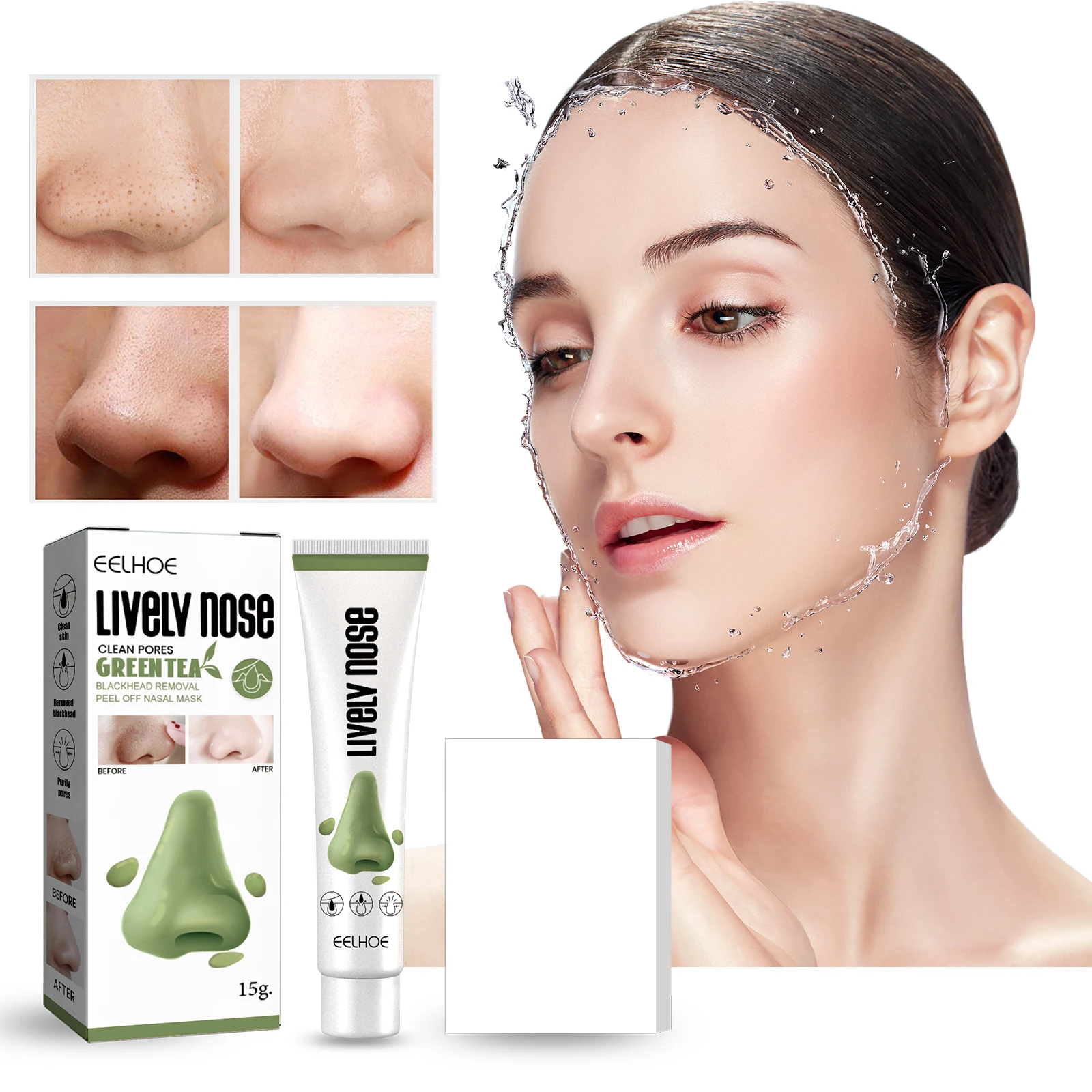 Nose Blackhead Remove Mask Paste Shrink And Clean Pores Nose Patch Oil Control Smoothing Purify Skin Natural Nose Care Balm Mask