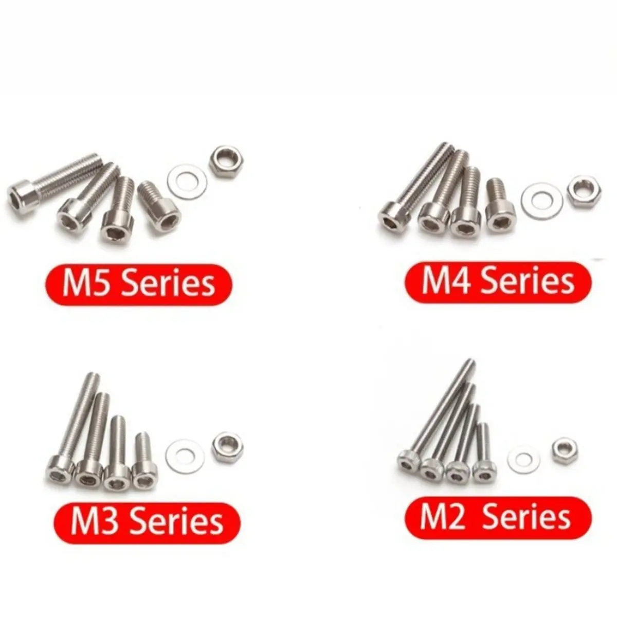 240Pcs Stainless Steel Hex Socket Screw and Nut Assortment Kit for DIY Metalworking
