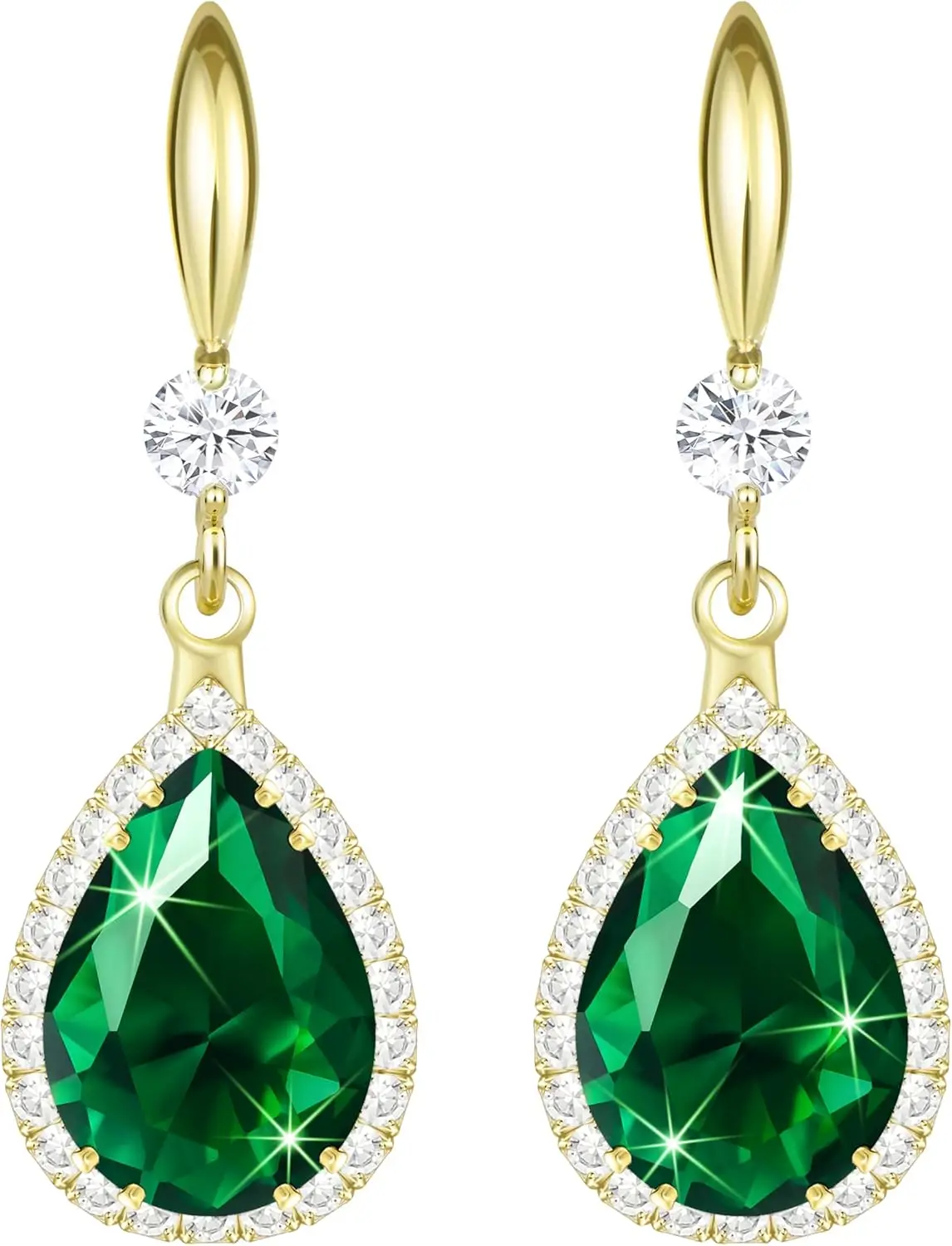 

Trendy Teardrop Drop Earrings for Women, Rhinestone Chandelier Jewelry Set, Crystal Cubic Zirconia Wedding Gift