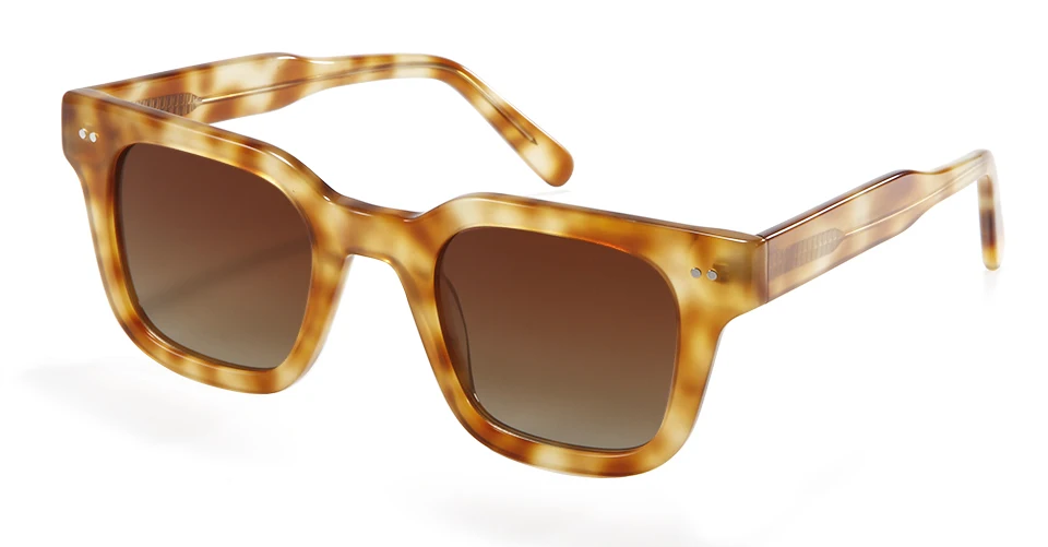 Chim 004 Designer-Sonnenbrille aus schwarzem Acetat, große polarisierte quadratische Fassung für Damen und Herren, flache UV400-Schutzgläser – Detail 5
