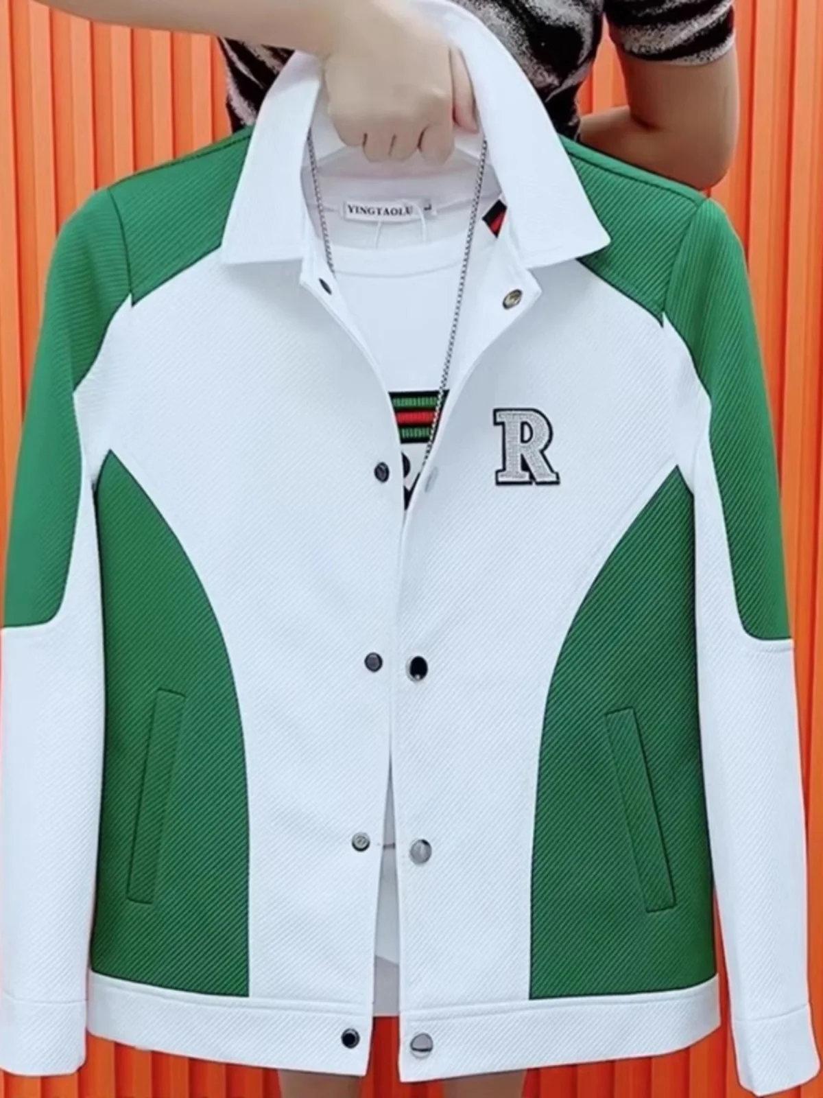 

Повседневная мужская куртка с модным буквенным принтом, осенняя верхняя одежда для отдыха, Sli Color Blo Design, универсальный крутой топ для подростков