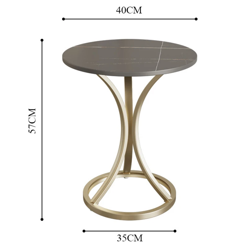 1Pc Round Coffee Table Marble Living Room Sofa Corner Table Simple Balcony Small Round Table Side Table