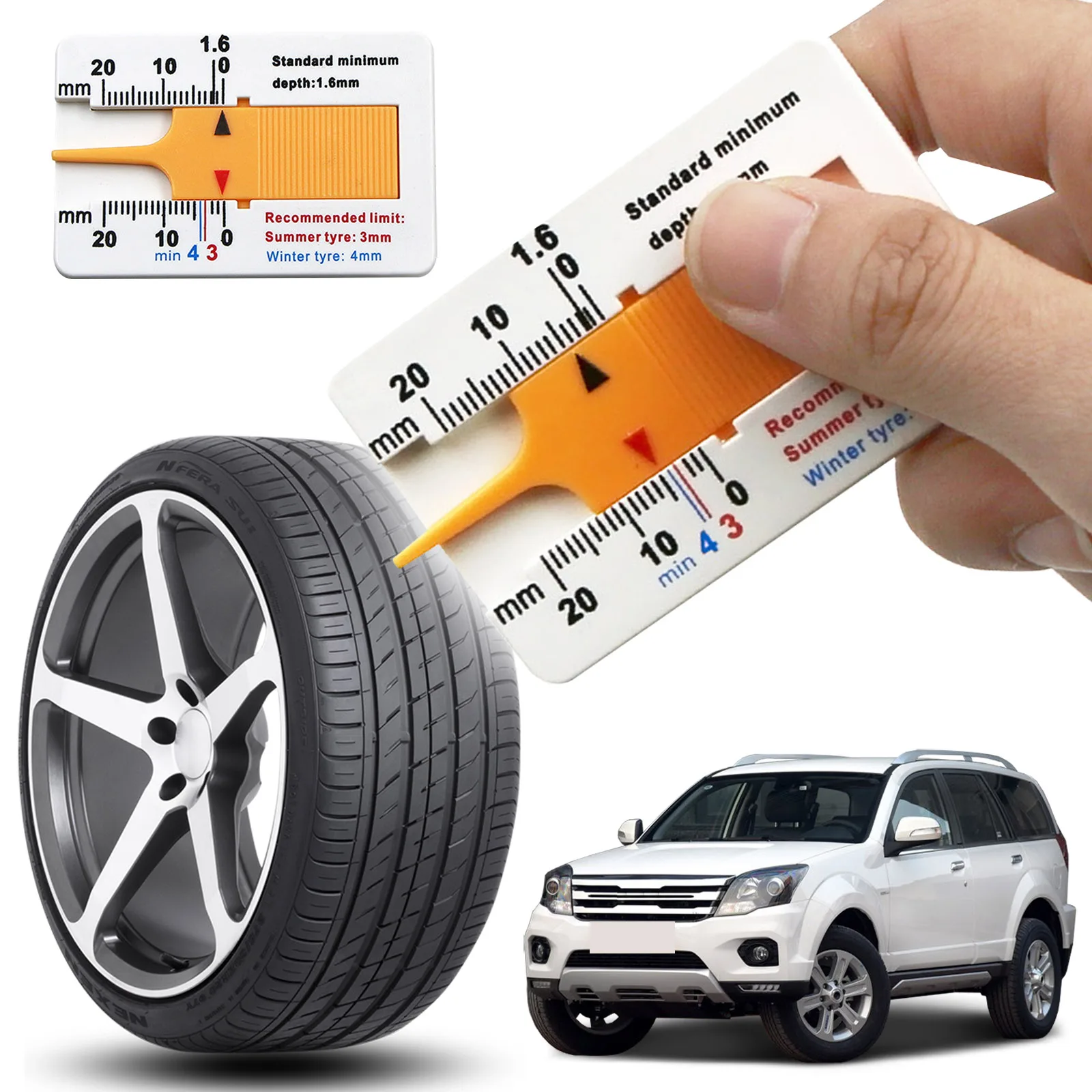 

0-20mm Car Tyre Tread Depth Vernier Caliper Tire Thickness Measuring Meter Tool Auto Tyre Tread Depth Gauge Tool