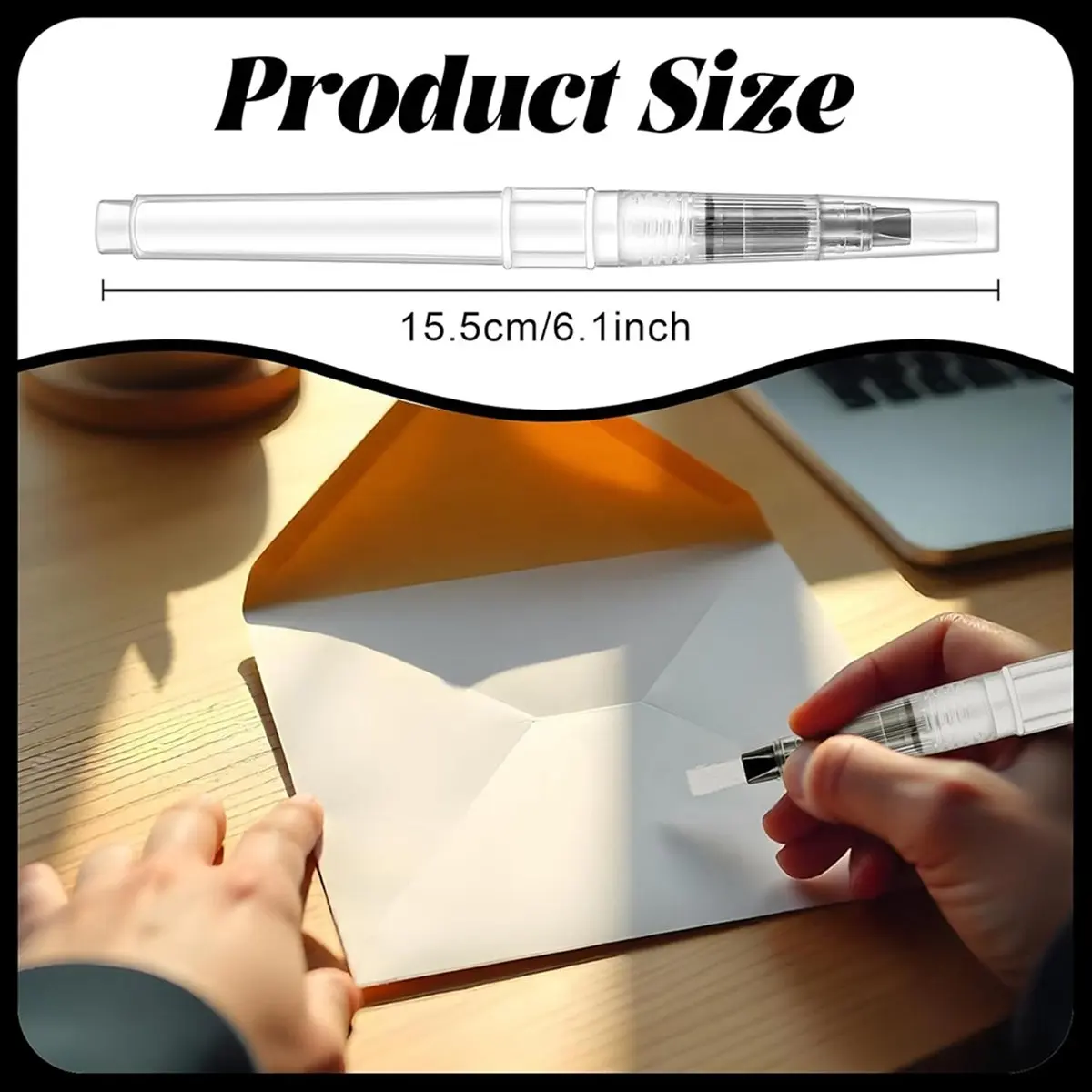 【~ New A21Z】6 Pcs Pencil Style Envelope Moistener Stamp Moistener with Nylon Brush Head Mailing Moistener Wetter Roller