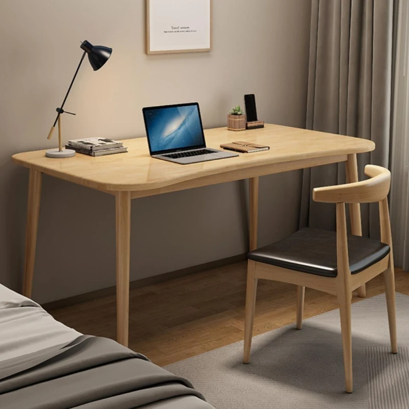Stable Nordic Japanese-style solid wood desk modern simple computer desk study desk small apartment household writing desk log
