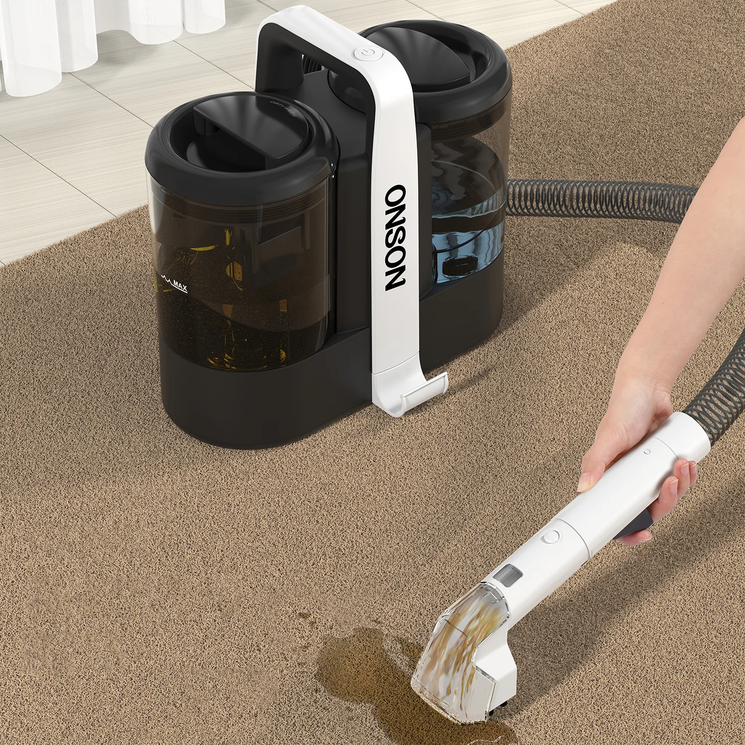 Direct High Quality Spot And Stain Professional Carpet Vacuum Cleaner Fabric Cleaning Machine With Dual Brushes