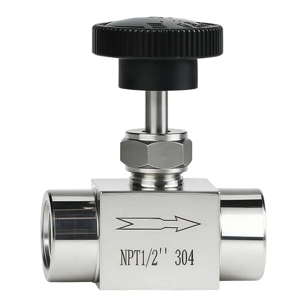 12 NPT Stainless Steel Needle Valve Precision Flow Control For Oil Water Gas Hydraulic System Metering Valve Industrial Plumbing