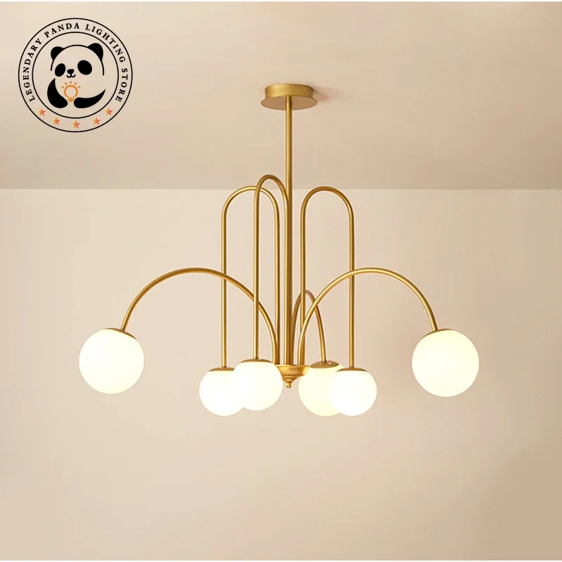 

Modern Simplicity Chandelier Creative Iron Art Glass Ball Pendant Light Kitchen Island Dining Table Bedroom Parlor Decor Fixture