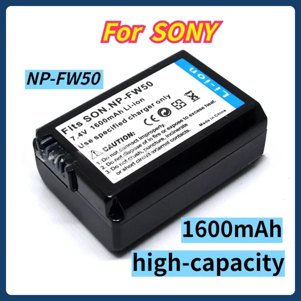 

New NP-FW50 NPFW50 Battery for SONY NEX-F3 NEX-3D NEX-5R NEX-7 Alpha A6500 A6300 A7M2 A7R II 1600mAh Camere BC-VW1 Rechargerable