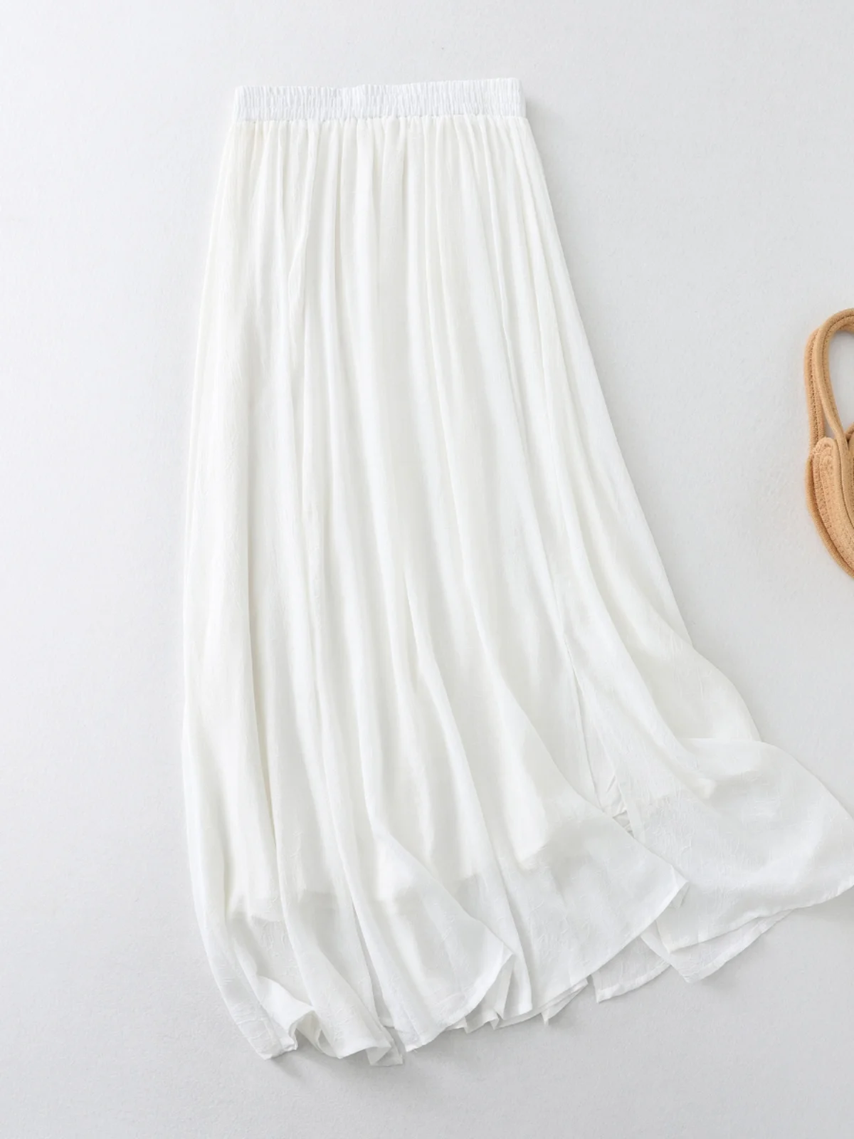 جديد الصينية Sle الاتجاه الوطني شرابة طبقة مزدوجة الحرير f تنورة المرأة الصيف عالية الخصر الجنية تنورة طويلة #4