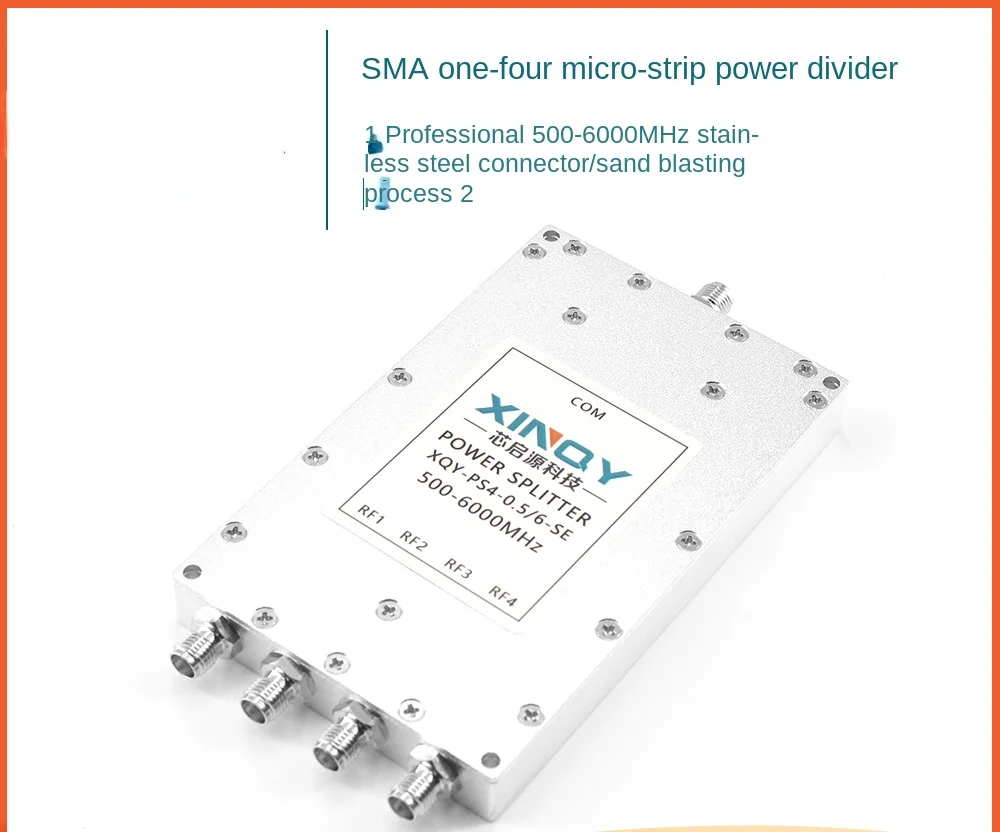 

Microstrip power divider 500-6000mhz Quad SMA RF power distributor 2.4 5.8 0.5 6g