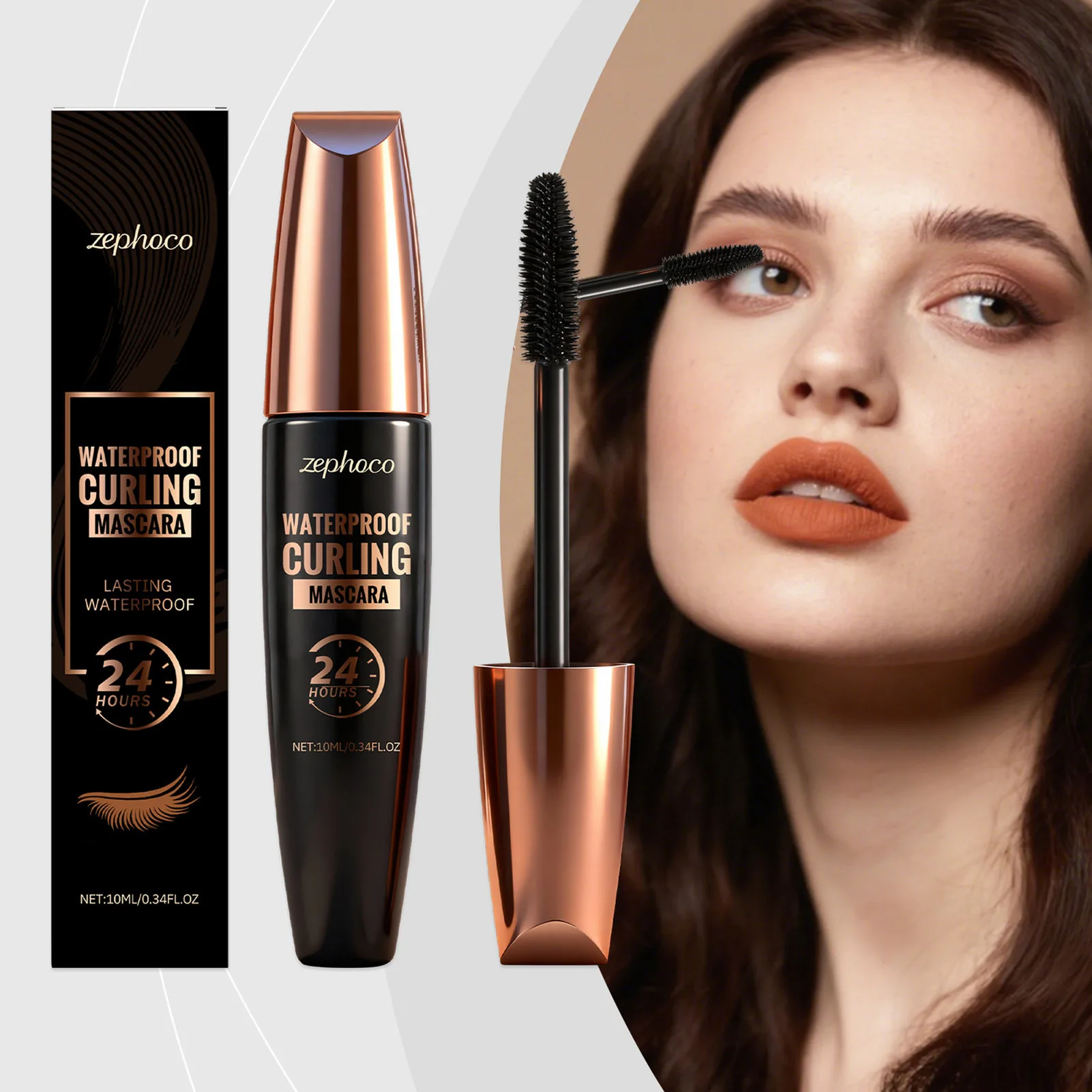 Mascara bouclé imperméable longue durée pour femmes, hypoallergénique, sans cruauté, pour les yeux sensibles, maquillage quotidien, Routine