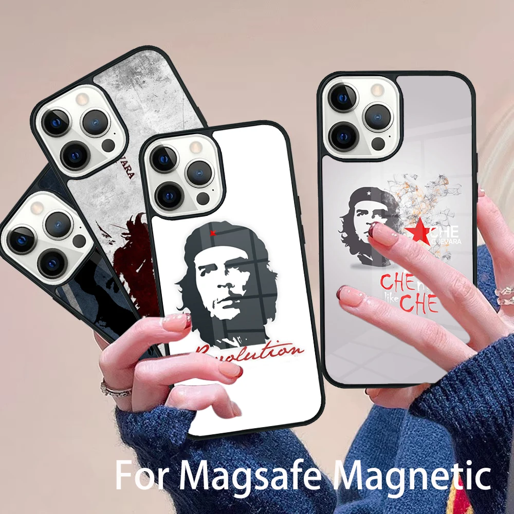 

Che Guevara Watercolor Phone Case Magesafe Magnetic Wireless Charge Cover For IPhone 16 11 12 13 14 15 Pro Max Plus Mini