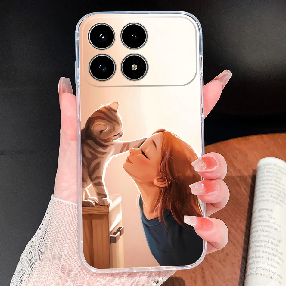 ل Xiaomi Poco F8 Pro جراب هاتف الجمال الزهور لينة سليم بولي TPU غطاء سيليكون شفاف ل Poco F 8 Pro الإسكان خفيفة الوزن