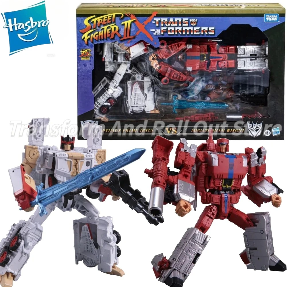 

Transformers Collaborative:Street Fighter II Mash-Up Optimus Prime Ryu Vs Megatron Bison Action Figure Model Toy Hobby Gift