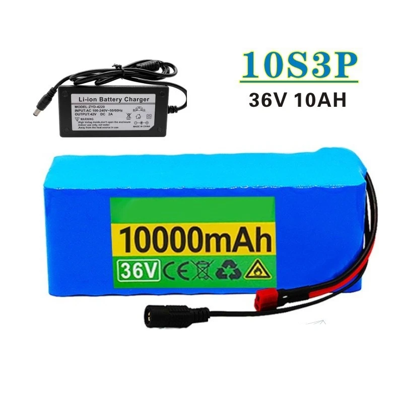 Hot Sale 10S3P 36V 10Ah Li-ion Battery for Moped Motorcycle Scooter Electric Bicycle Electric Scooter Rechargeable Battery Pack
