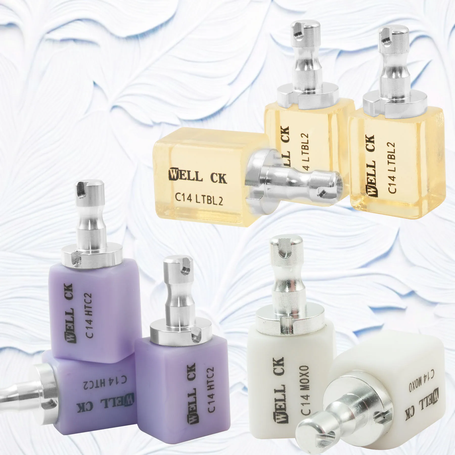 

WellCK 5pcs/Box C14 HT/LT Lithium Disilicate Glass Ceramic Blocks For CAD CAM Cerec Milling System Veneer Dentistry Materials