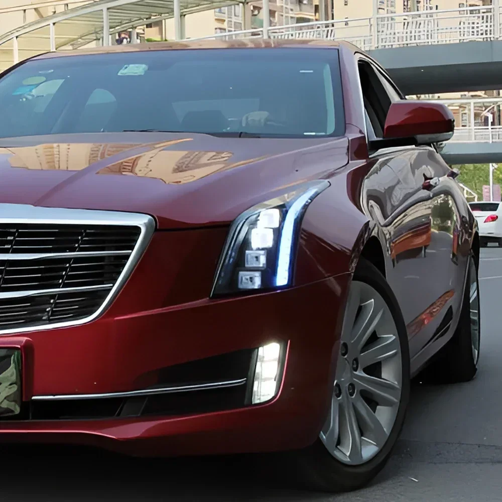 

Для Cadillac ATS 2014-2018 автомобильные передние фонари, обновление динамического мерцания 4, аксессуары для линз проектора, светодиодные автомобильные фары в сборе