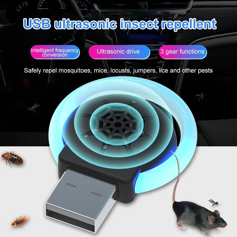 Ultrasone Insectenwerende Draagbare Usb Elektronische Muis Kakkerlak Insectenwerende Middelen Frequentieomzetting Insect Kleine Nacht