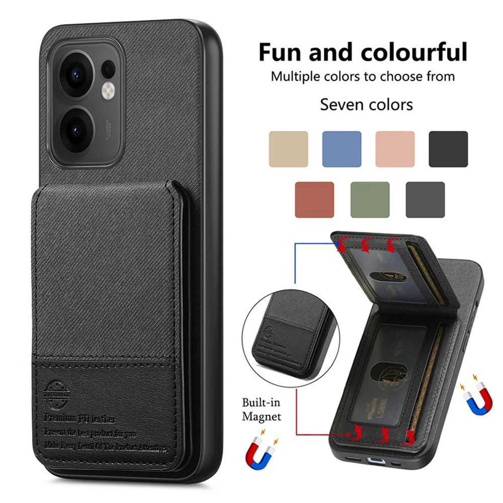 

Чехол Pop LUXURY для OPPO RENO 13F 5G 4G RFID-карта Кожаный чехол с откидной крышкой Etui Reno 14 Pro Чехол Reno13 FS 13F 13FS 13Pro 13A Bum