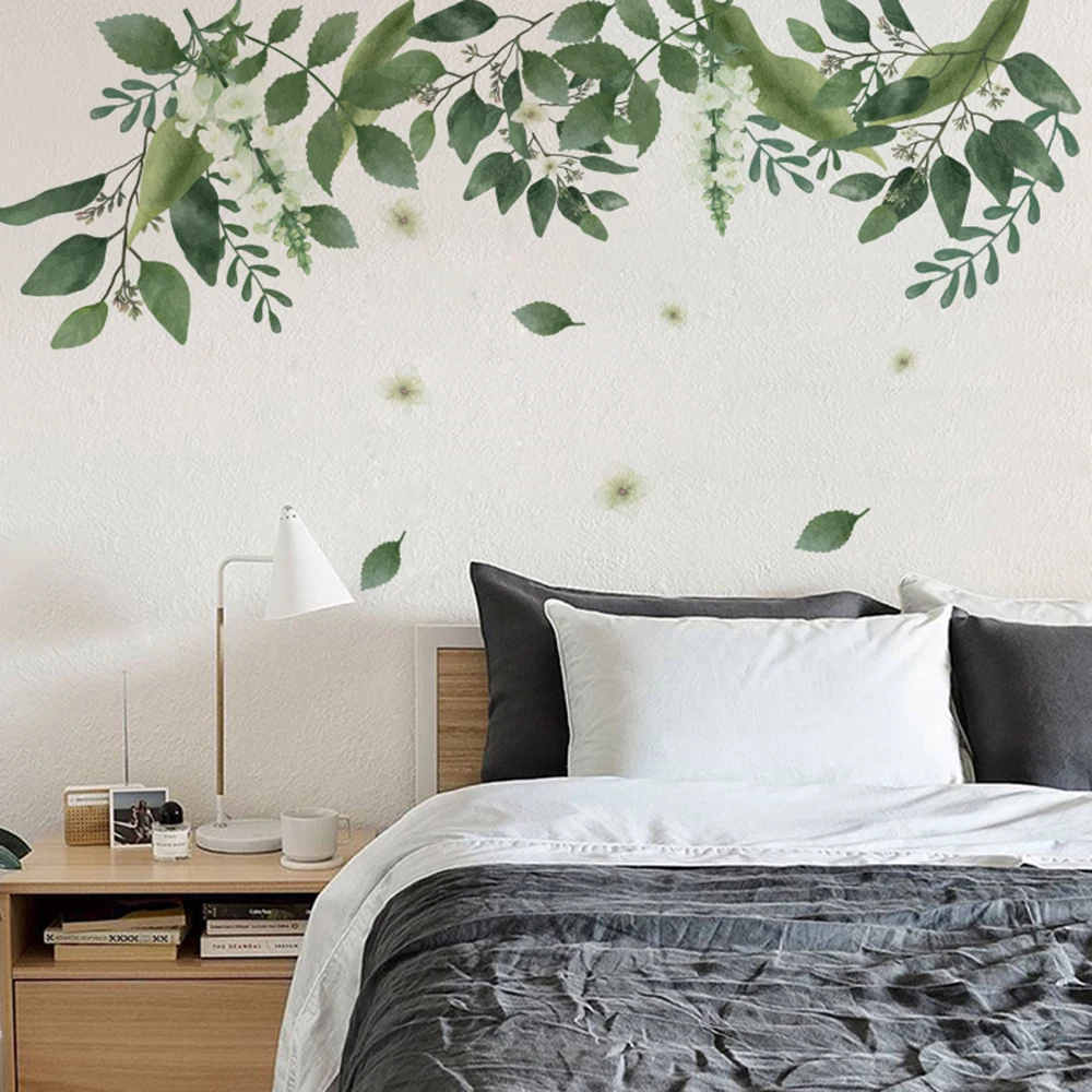 Sticker Wall Decal Removable For Home Living Room Wall Background Nursery Decor Art Mural DIY Tropical Leaves Plant Wall