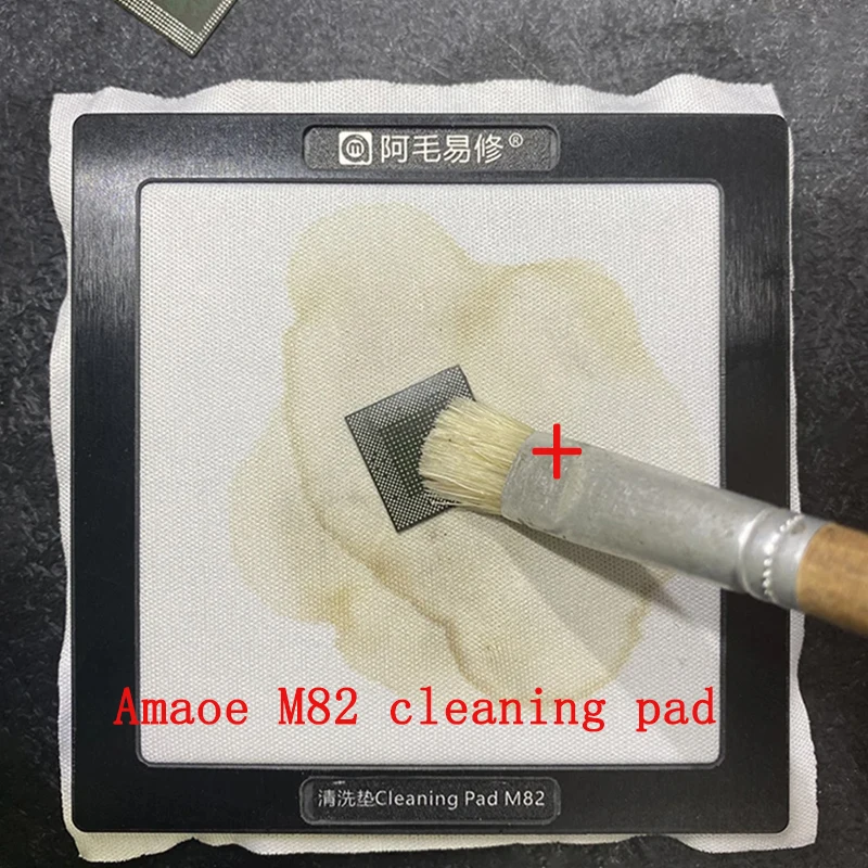 Amaoe M82 Mobile Electronic Repair Rosin Soldering Oil Cleaning Pad With Double-ended Brush