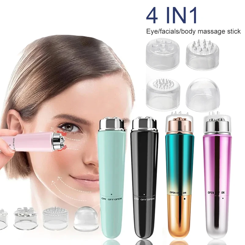 Electric Facial 4 In 1 Massager Micro Vibration Eye Beauty Instrument For Relax Eye Dark Circles Eye Bags Wrinkles Puffiness New