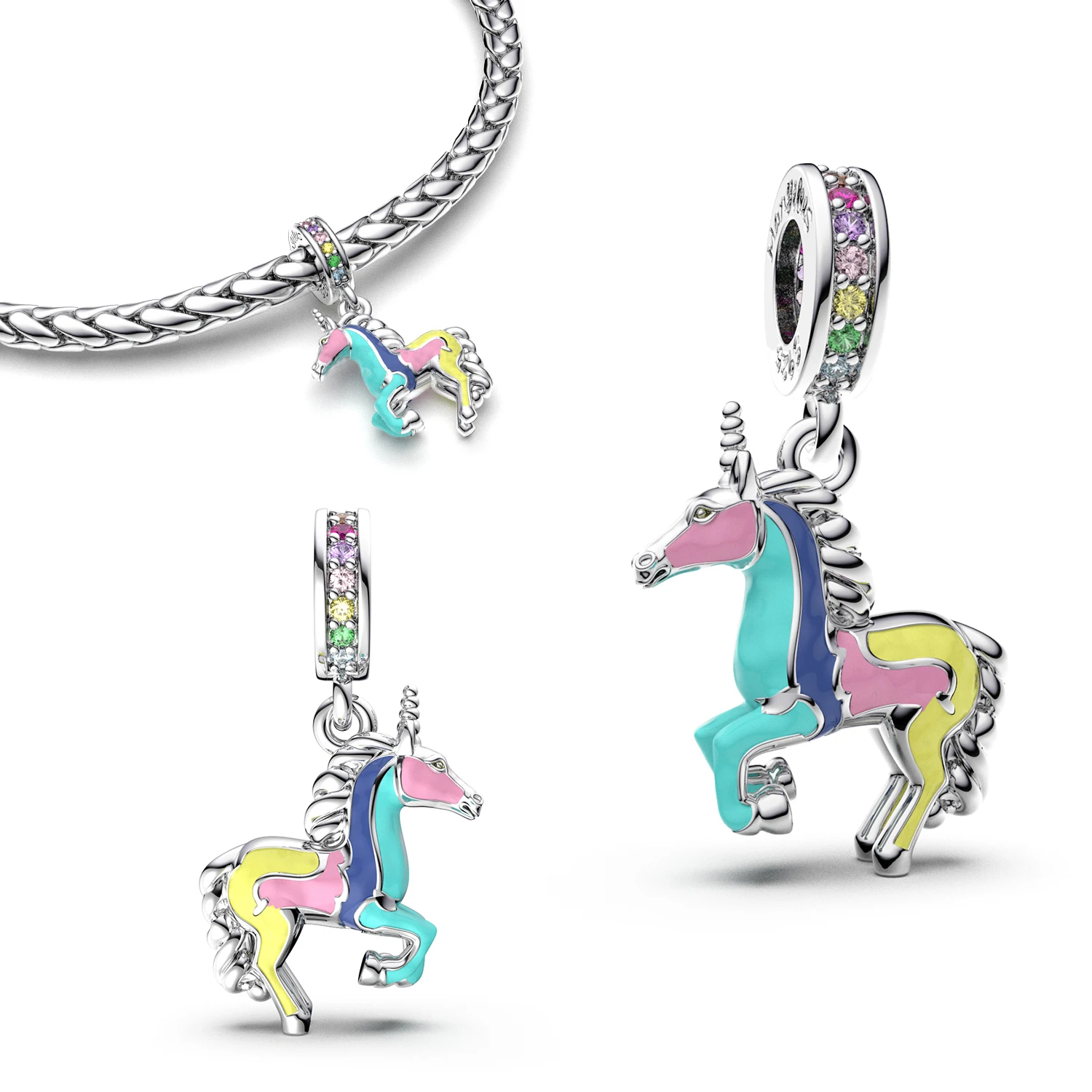 

Bracelet 925 Original Pendants Italian Charms Bracelets Sterling Silver Hoops Jewelry Woman All for 1 Real Fashion K Gold Making