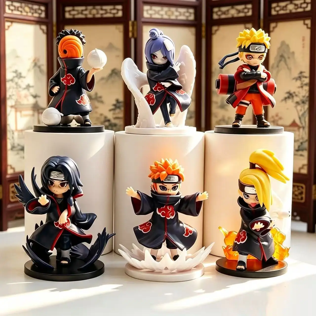 

6set Naruto Shippuden Akatsuki Arc Series Mystery Box Blind Box Guess Toys Bag Ornament Figurines Home Decor
