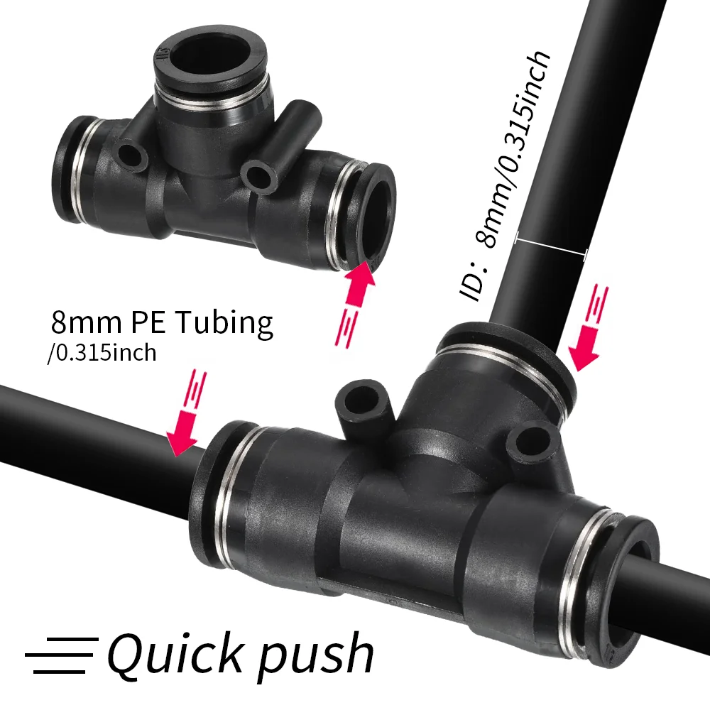 5-30m 1/4 inch 4/6mm Adjustable Atomizer Sprayer for Outdoor Plant Watering Needs 360 Degree Free-bend Misting Nozzle