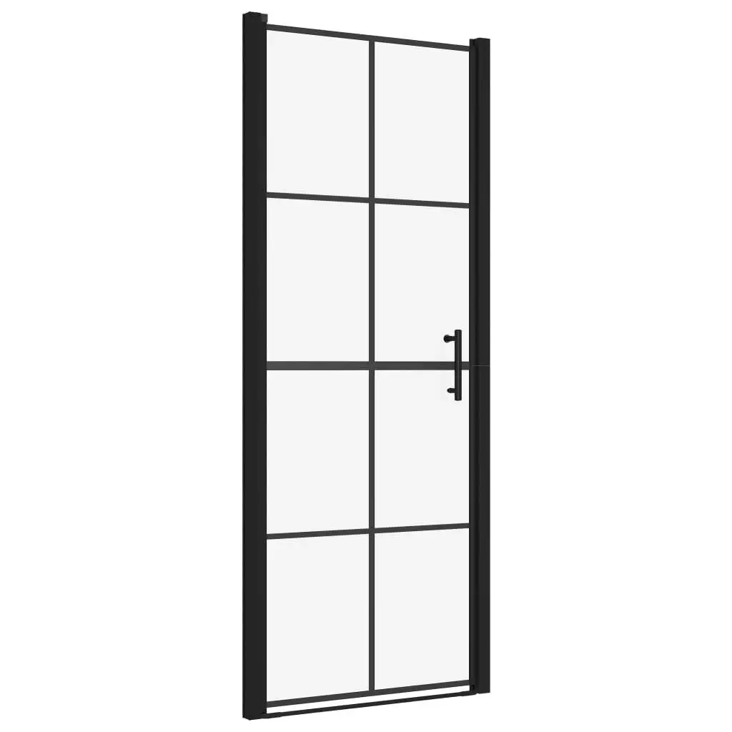 35.8x76.8 Black Tempered Glass Shower Door - Durable & Stylish Privacy Solution