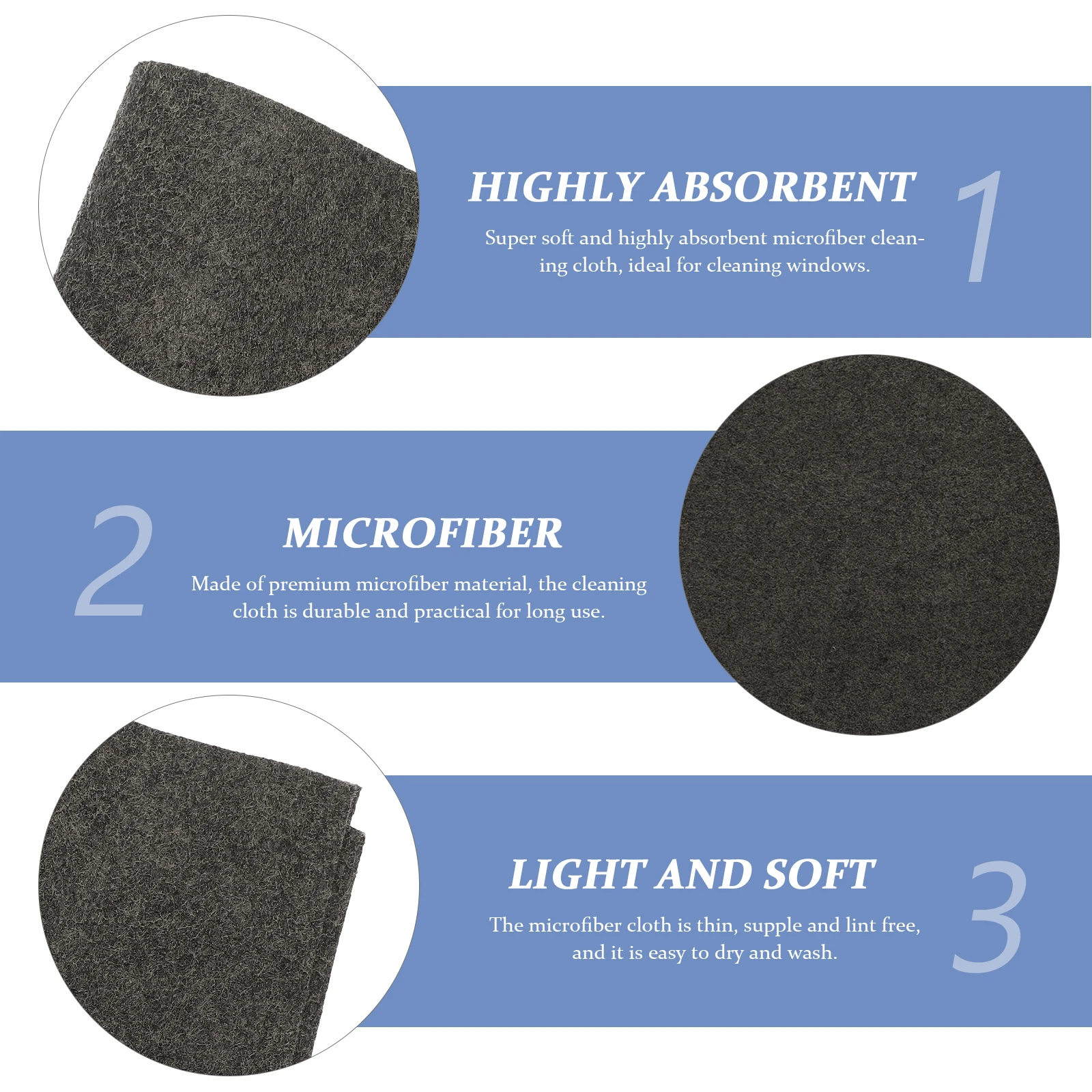 

3Pcs Cleaning Cloths for Glass Windows Eyeglasses Microfiber Towels Kitchen Bathroom Mirror Wiping Dry Erase Cloth Absorbing