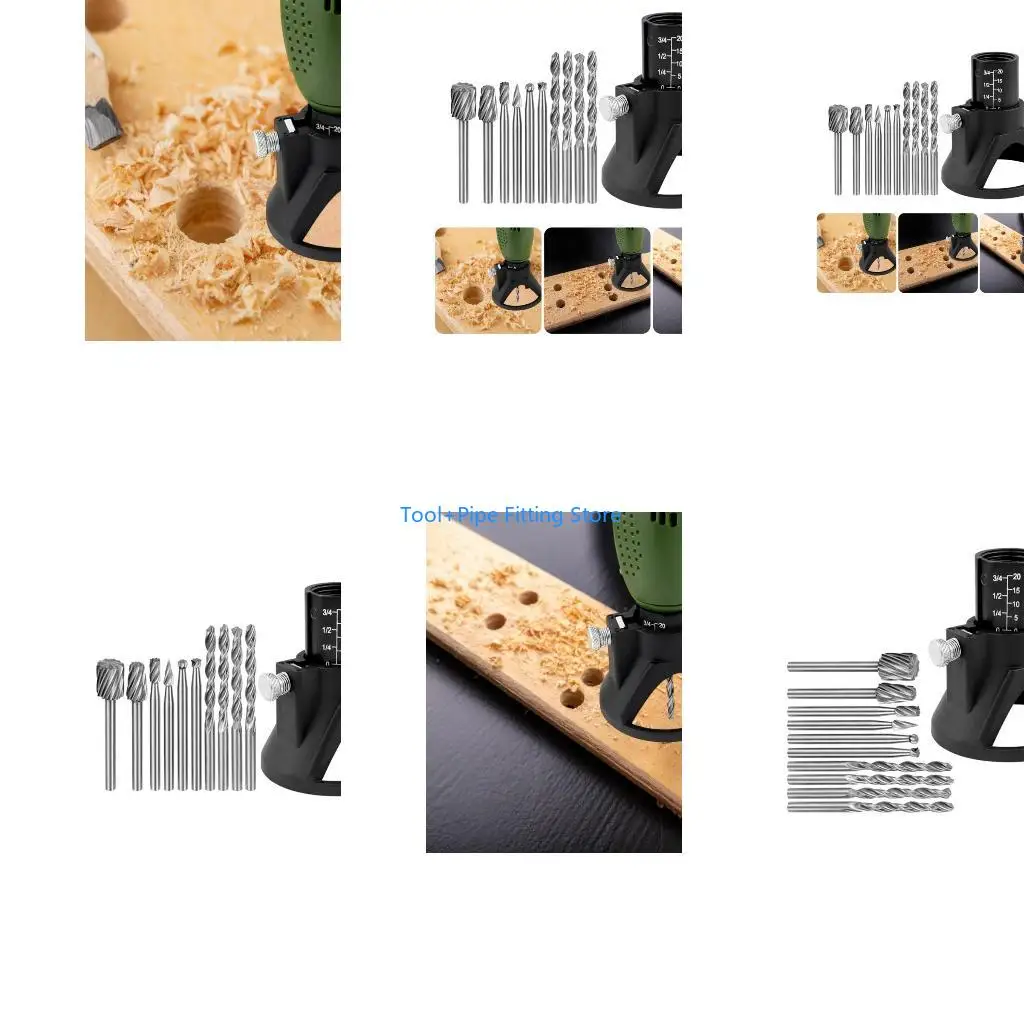 F92B 11Pcs Woodworking Dedicated Locators Set Electric Grinder Locators with Twist Drill Bit Rotary Files Power Tool