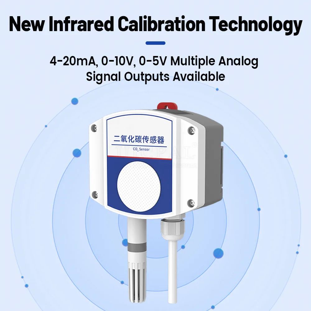 CO2 Sensor Agricultural Greenhouse Monitoring CO2 Gas Concentration Detector Transmitter Sensors RS485 0-5V 0-10V 4-20MA Output