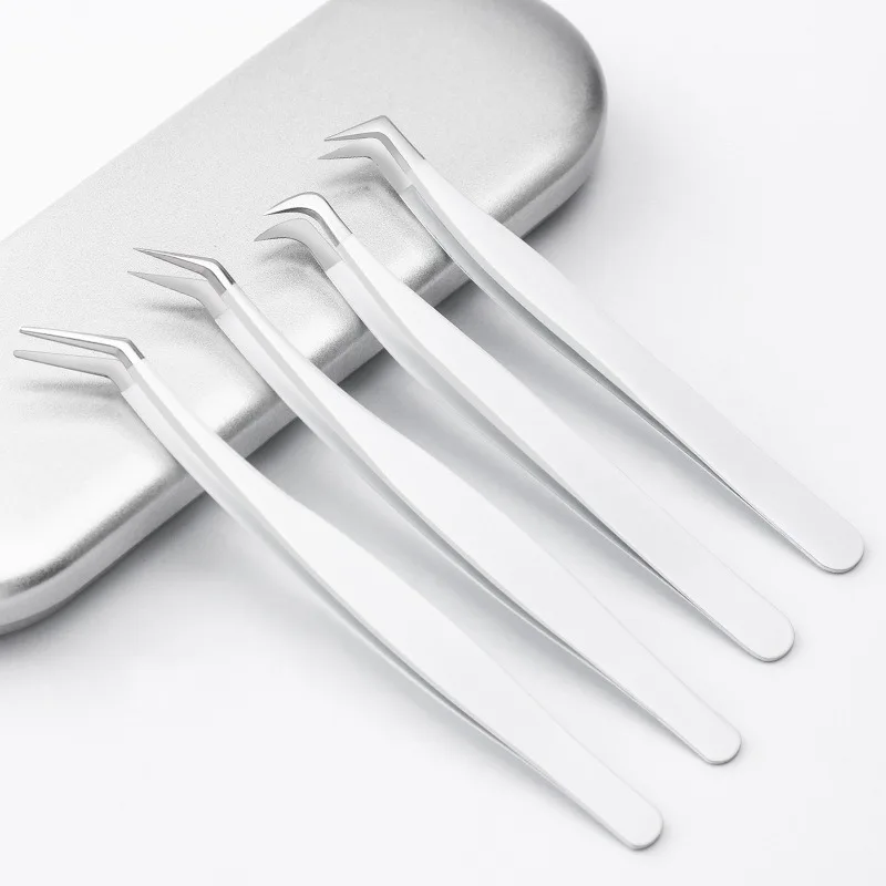 Color Grafting Eyelash Tweezers Dolphin Gold Feather Clip Durable and Non Deformable Portable Eyelash Blooming Tweezers Tool