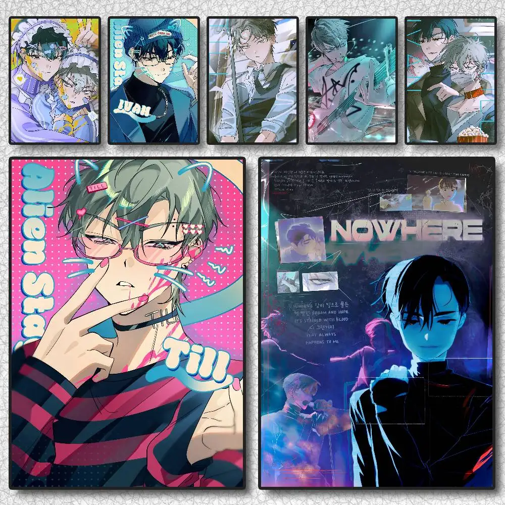 الغريبة المرحلة لوكا المشارك ذاتية اللصق الفن ملصق مضاد للمياه مقهى النوم غرفة جدار ديكور