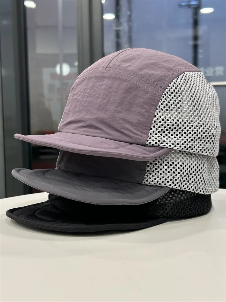 

Retro soft-brimmed baseball cap Outdoor mesh breathable cycling cap Versatile face small quick-drying sun hat