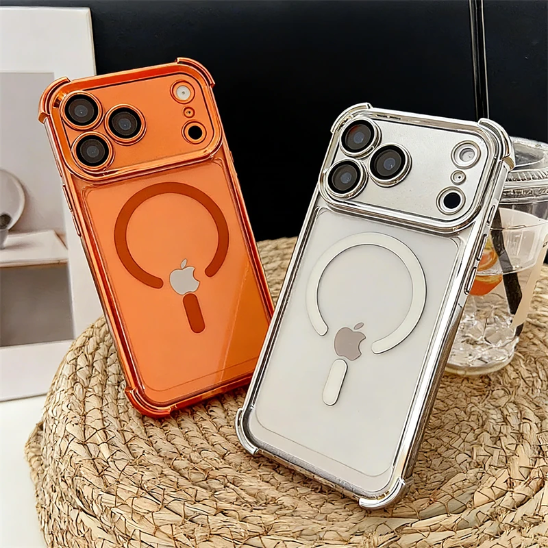 Luxuriöse, stoßfeste, matte, transparente magnetische Hülle für iPhone 17 16 15 14 13 Pro Max Air 17 – Kompatibel mit MagSafe kabellosem Laden