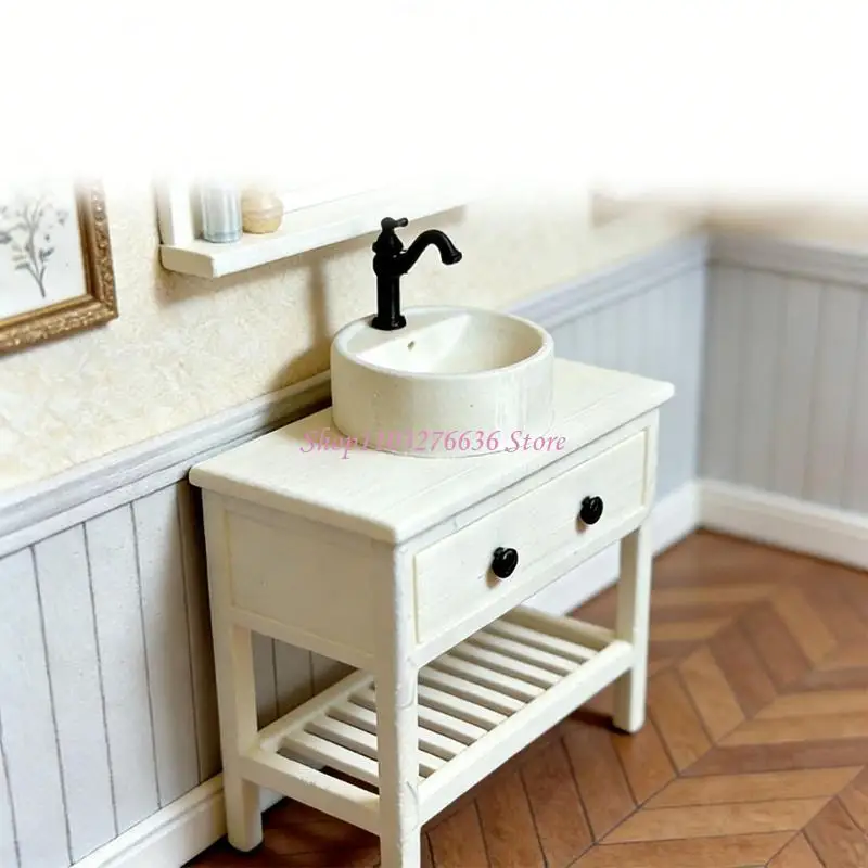 

R6FD Miniature Dollhouses Bathroom Sink Set Perfect For 1:12 Scale Models And Creative Decoration