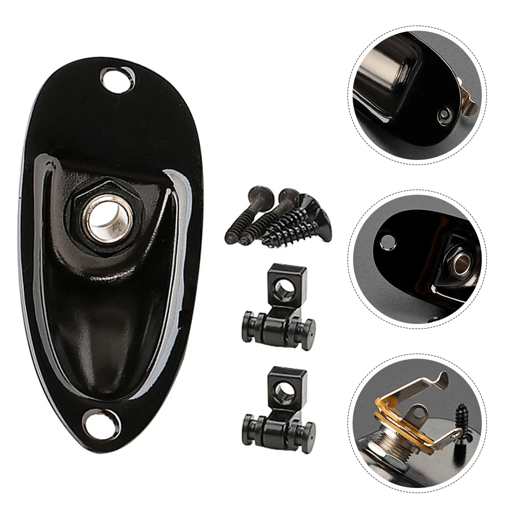 

Black Boat Insert Set Jack Guitar Output Input Electric Retainer Accessories Parts Suit