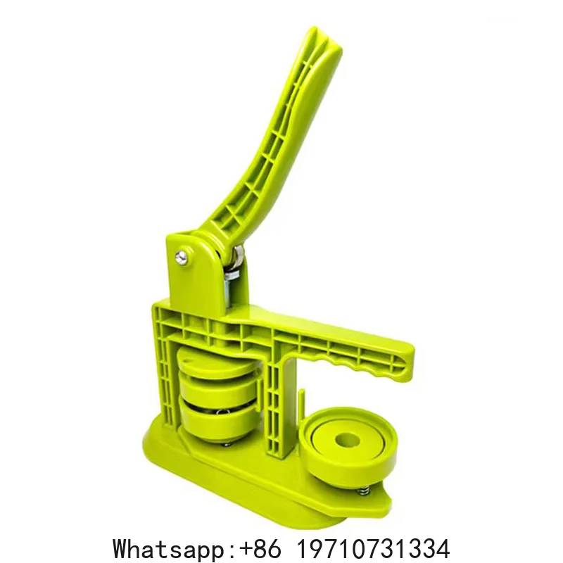 Green 58mm Badge Maker Machine for DIY Making Round Badge Pins Fridge Magnets Professional Rotating Type Manual Press