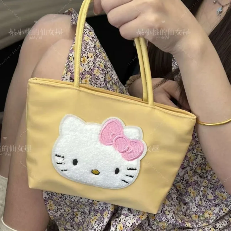 

Girly Heart Hello Kitty Anime Kawaii Sanrio Ins Fashion Storage Bag Cute Kt Cat Large Y2k Handbag Lovely Gifts for Girls