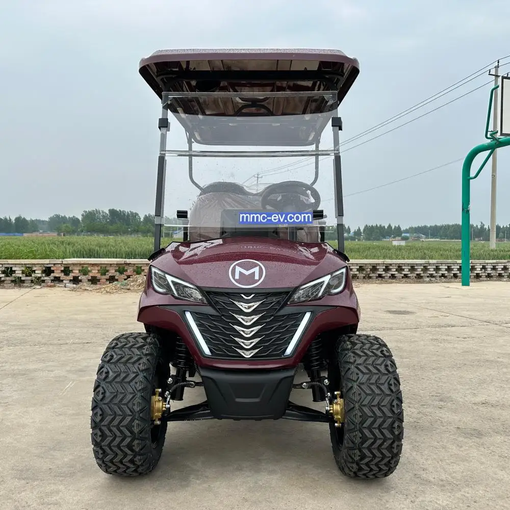 Factory Latest Design Lithium Battery Smart Lifted Golf Cart 4 6 Seater Red Electric Buggy Hunting Golf Carts