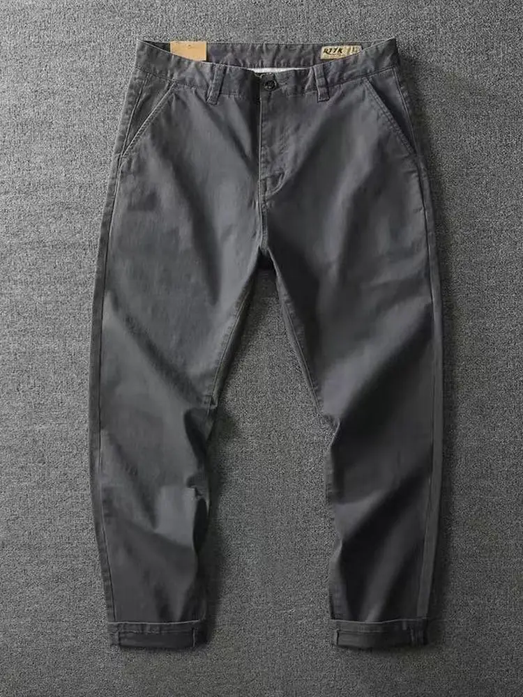 

Простые однотонные повседневные брюки мужские, весна-осень, для работы, универсальные, из хлопка, прямого кроя