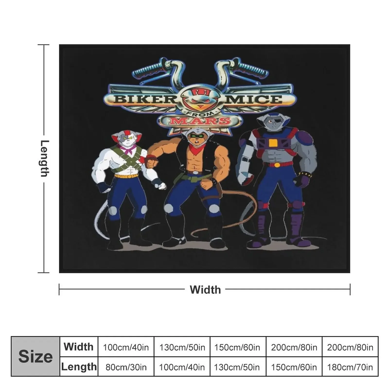 Biker Mice From Mars - Retro Children's TV Cartoon Throw Blanket Cute decorative Blankets