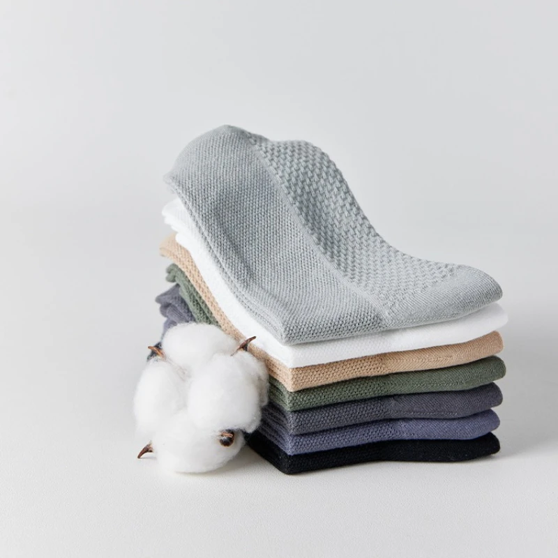 5 Pairs Cotton Men Socks High Quality Casual Soft Breathable Fashion Simple Business Dress Solid Solor Middle Tube Sosk for Male
