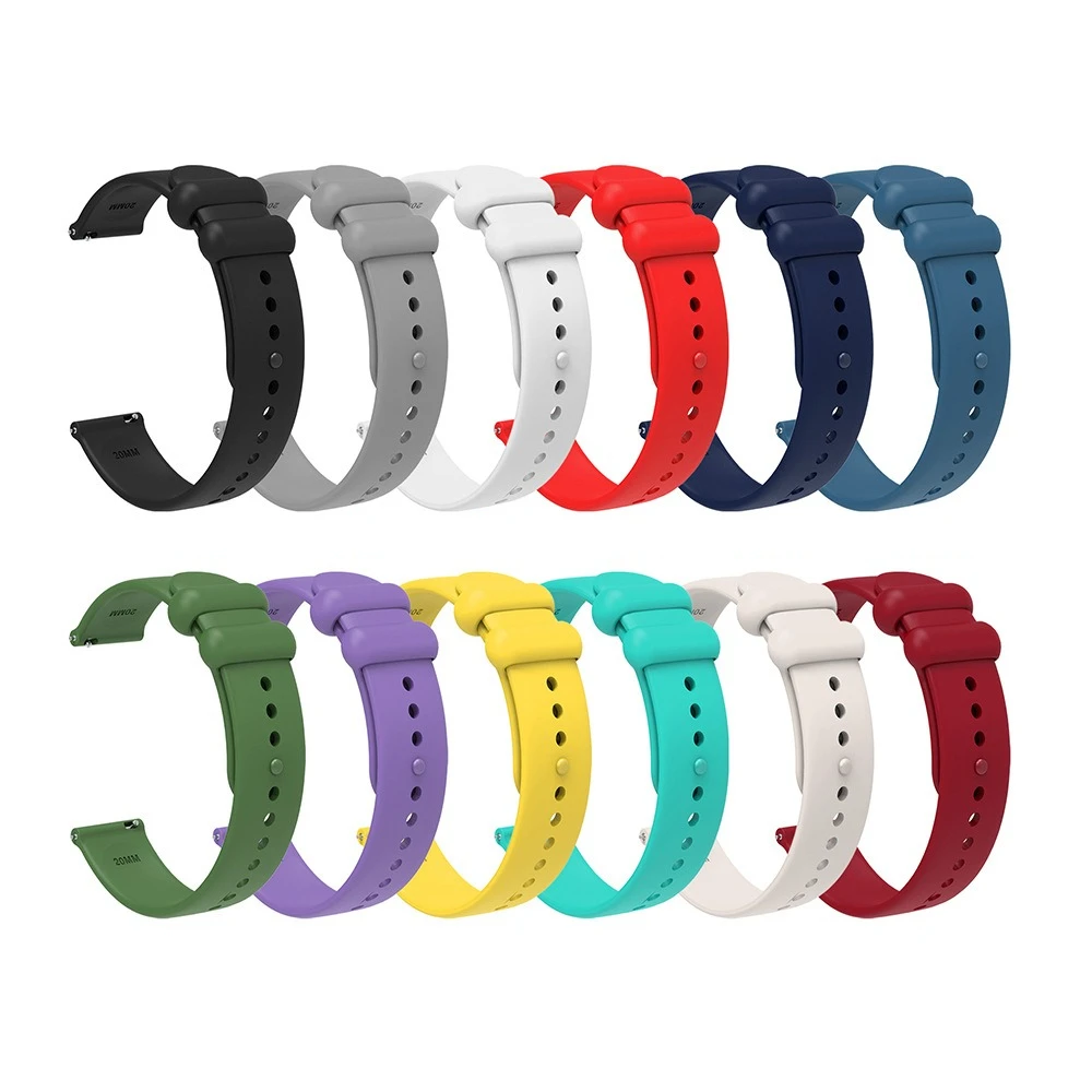 18/20/22 mm klassischer Silikonarmband-Anzug für Smartwatch in den Größen 18/20/22 mm. Buntes universelles Silikon-Uhrenarmband